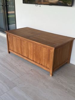 Large Outdoor Wood Storage Deck Box