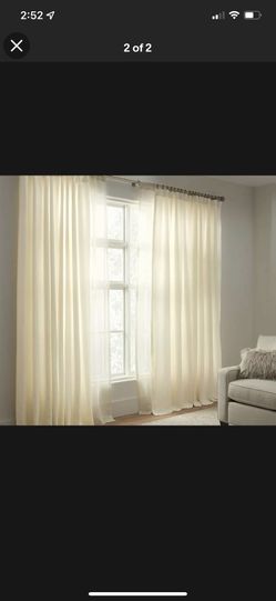 Pottery Barn Belgian Flax Linen Curtain 54 x 100, 3-in-1 Pole Top, White