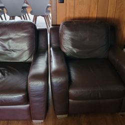 Two Single Leather Arm Charis 