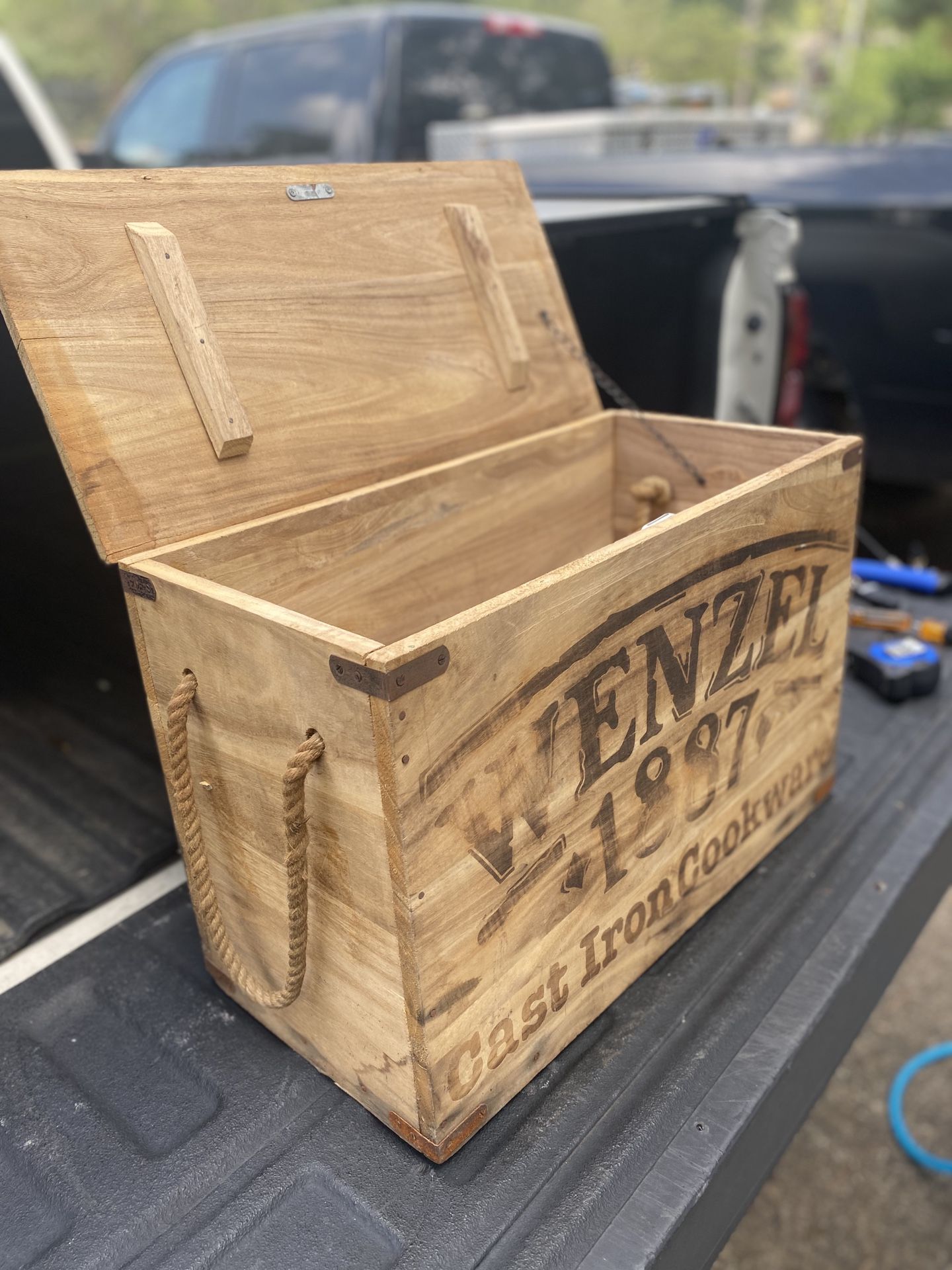 Wenzel cast iron wooden box /crate