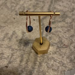 Blue Volleyball Earrings 