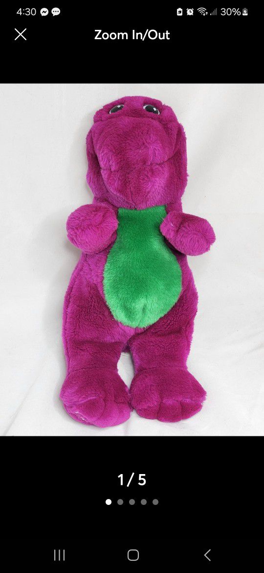Barney Dinosaur 13" Tall Vintage 1992 Plush Stuffed Animal Lyons Group