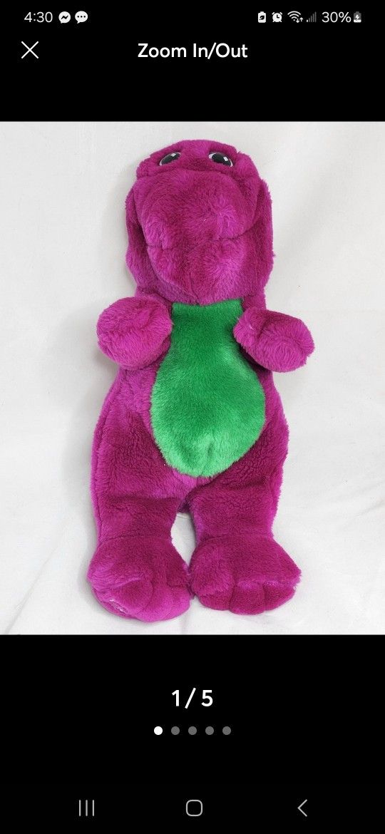 Barney Dinosaur 13" Tall Vintage 1992 Plush Stuffed Animal Lyons Group