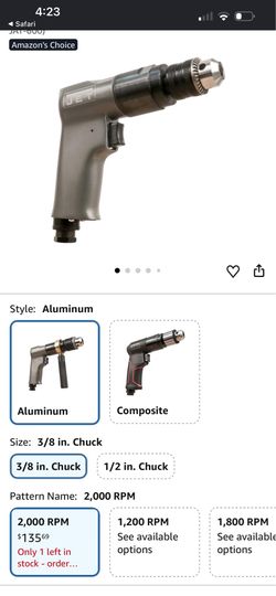 JET 3/8-Inch Pneumatic Reversible Drill,