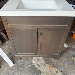 30 Inch bathroom Vanity With Sink Top , faucet, Feed Hoses
