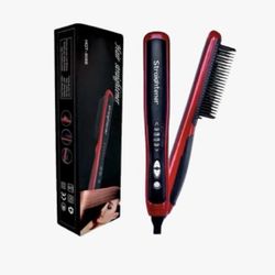 💇‍♀️ Hair Straightener Comb | Fast Heat Ceramic Brush Straighten and smooth your hair in minutes 🔥✨ 