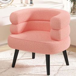 Vanity  Modern Single Tufted Sofa Chair, Pink
