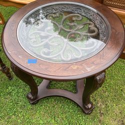 Occasional Or End Table With Glass Top