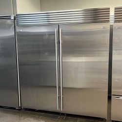 Sub Zero 48”Wide Built In Refrigerator/Freezer Column Set Stainless Steel 