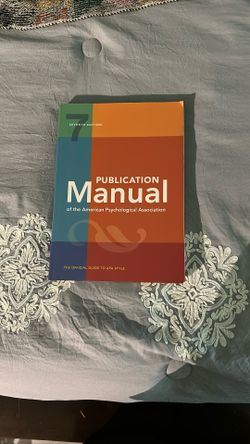 Publication Manual Of The American Psychological Association 7th Edition