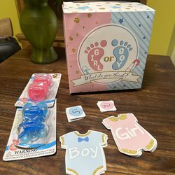 Gender Reveal Ballot, Stickers, Pacifiers