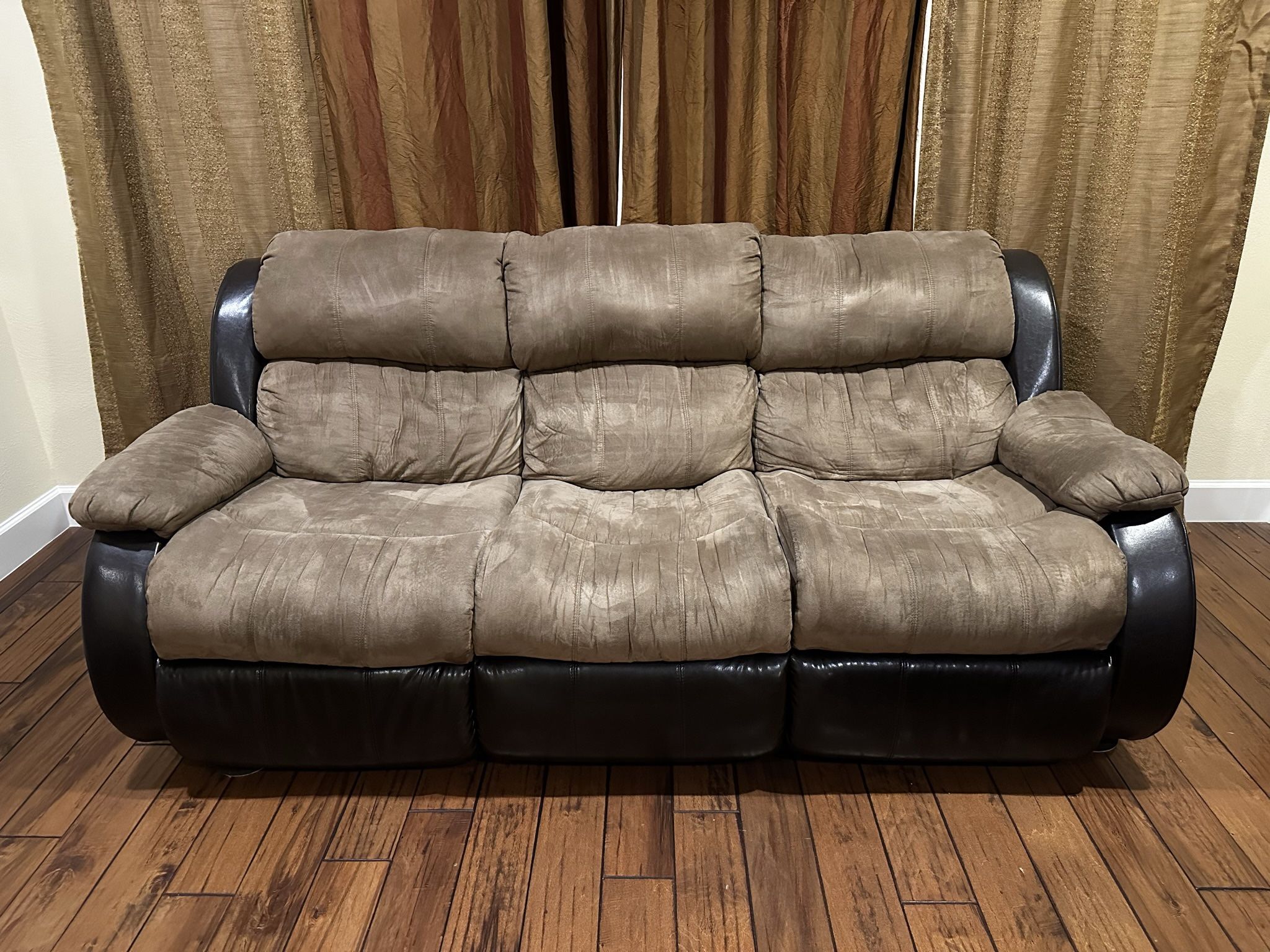 Recliner sofa and loveseat - $200