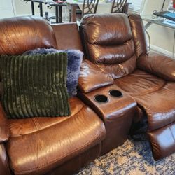 3 piece RECLINER Couch Set W/H ottoman 