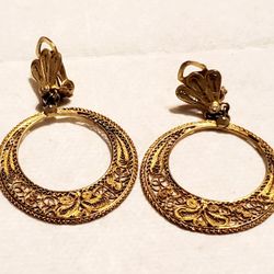 Gold-plated 850 Silver Mexican Style Filigree Earings