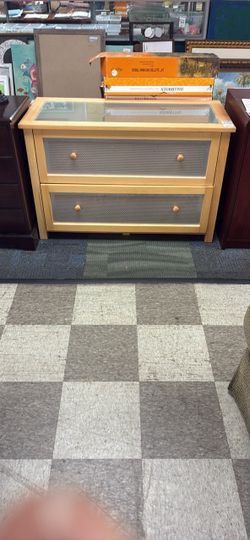 2 Drawer Filling Cabinet w/Smoked glass