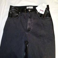 Abercrombie And Fitch Black Jeans/Leather Thumbnail