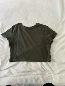Wild Fable Olive Green Cropped Baby Tee