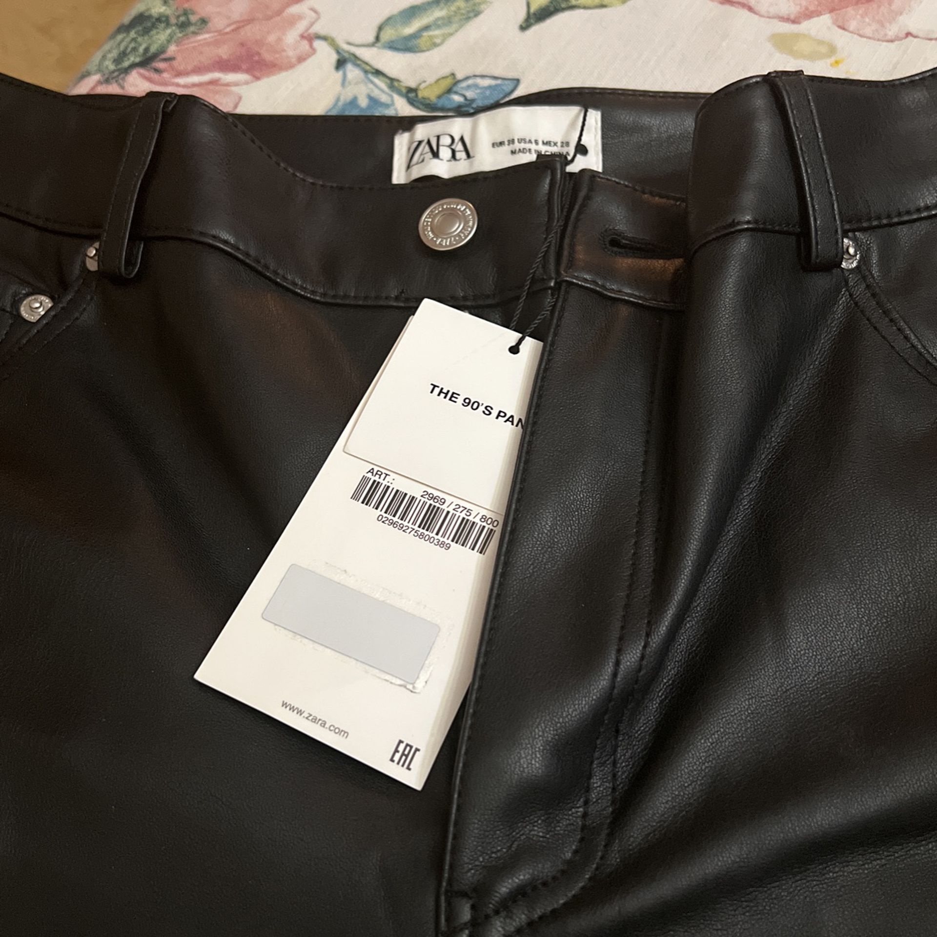 New Zara pleather jeans 