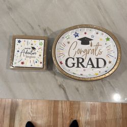 Graduation Plates And Napkins - 50 Ct