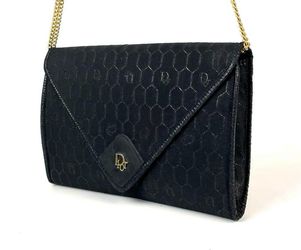 Dior Shoulder Bag 2way Trotter Glitter Canvas Black