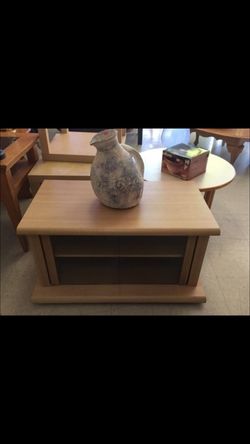 Tv stand with glass doors