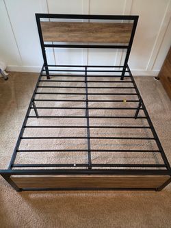 Full bed frame with headboard