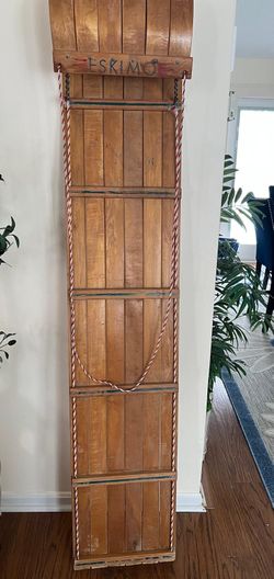 Vintage “Eskimo” Wooden Toboggan Sled