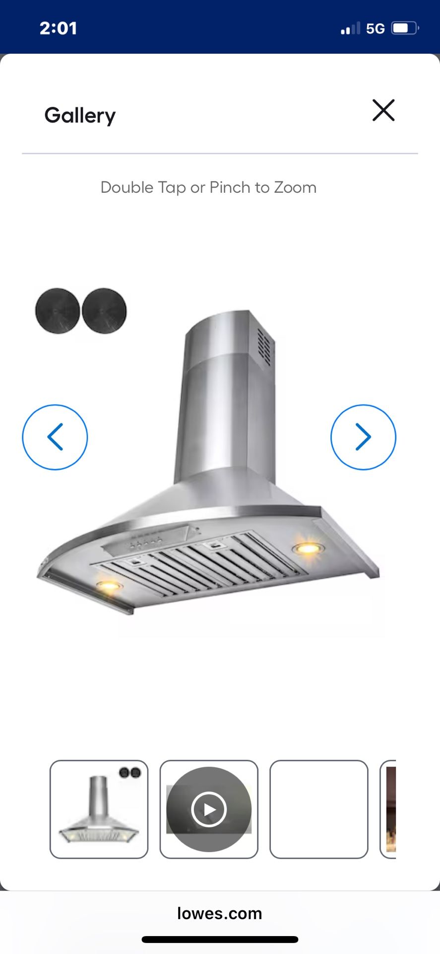 Box Range Hood Stainless Steel W 30”