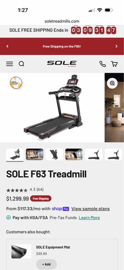 Lightly used F63 treadmill