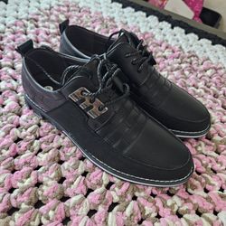 Men’s Modern Black Dress Shoes - Brand New!