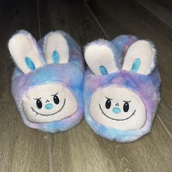 🐰💜 Labubu-Inspired Slippers – Pastel Tie Dye | Cozy & Cute 💙🐰