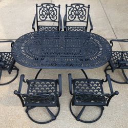 Hanamint St Augustine Outdoor Patio Furniture 6 Seat Dining Set-6ft Oval Table  