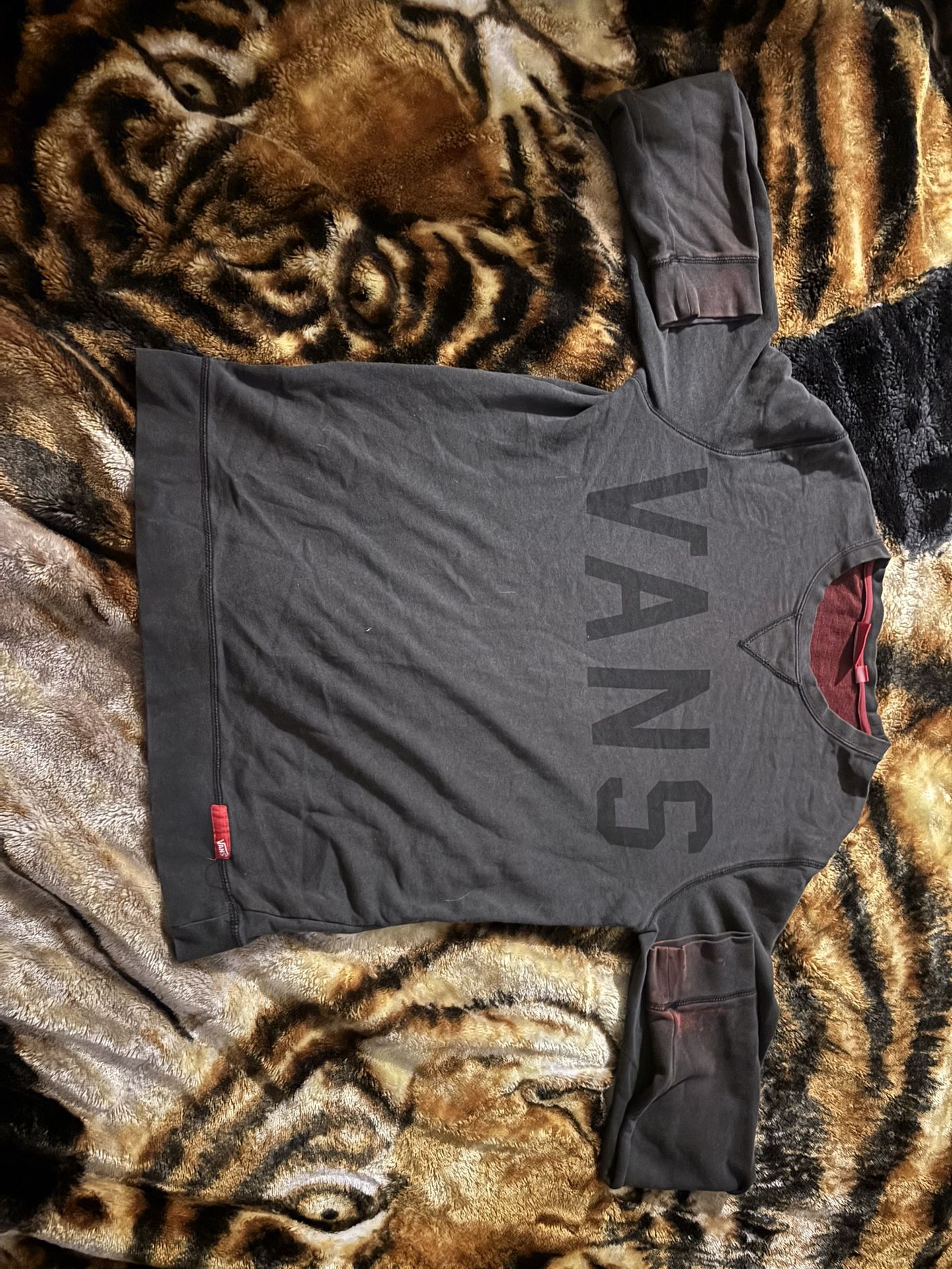 Black Vans crewneck sweatshirt with red accents