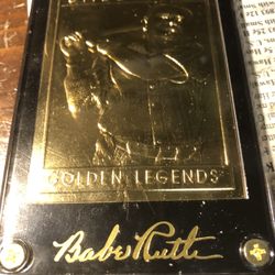 Baseball collectible, gold foil, Babe Ruth