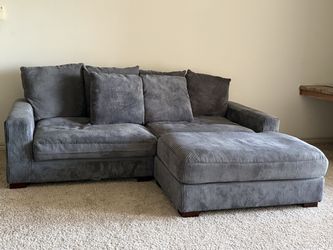 Gray Corduroy Sectional Couch