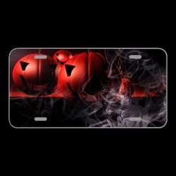 License Plate Novelty Car Front Halloween Pumpkin Decoration Bright
