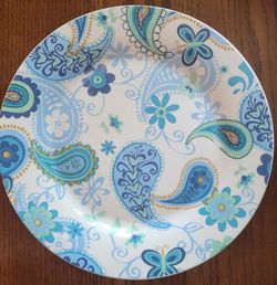 Royal Norfolk Blue & Green Paisley Dinner Plates – Set of 6