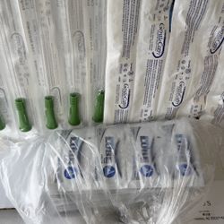 GentleCath Intermittent Catheter 14FR 16” + Lubricant Jelly Packets Lot 