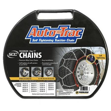 New Auto-Trac 154010 Sef Tightening Snow Cables Chains