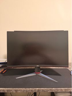 AOC - G2 Series C27G2 27" LED Curved FHD FreeSync Premium Monitor (DisplayPort, HDMI, VGA) - Black/Red