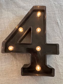 Black Light Up Marquee Number 4