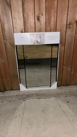 24"x 36" Window Pane Wall Mirror Black - Threshold™: Modern Style, Rounded Rectangle, No Assembly Required