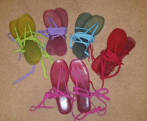 LACE UP JELLY SANDALS WOMEN SIZE 9 10 for Sale in Manteca