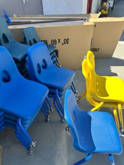 School chairs and tables
