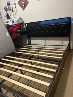 Queen bed frame black