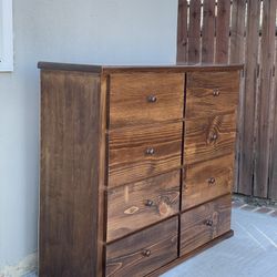 Solid Wood Brown 8 Drawer Dresser