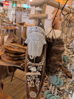 Wooden Hamsa Hand Wall Hanging Decor
