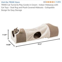 Cat Tunnel With Scratching Surface At Both Ends