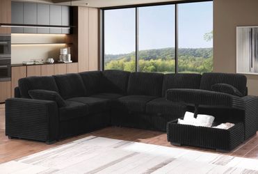 Black soft cloud luxury sectional sofa sleeper couch