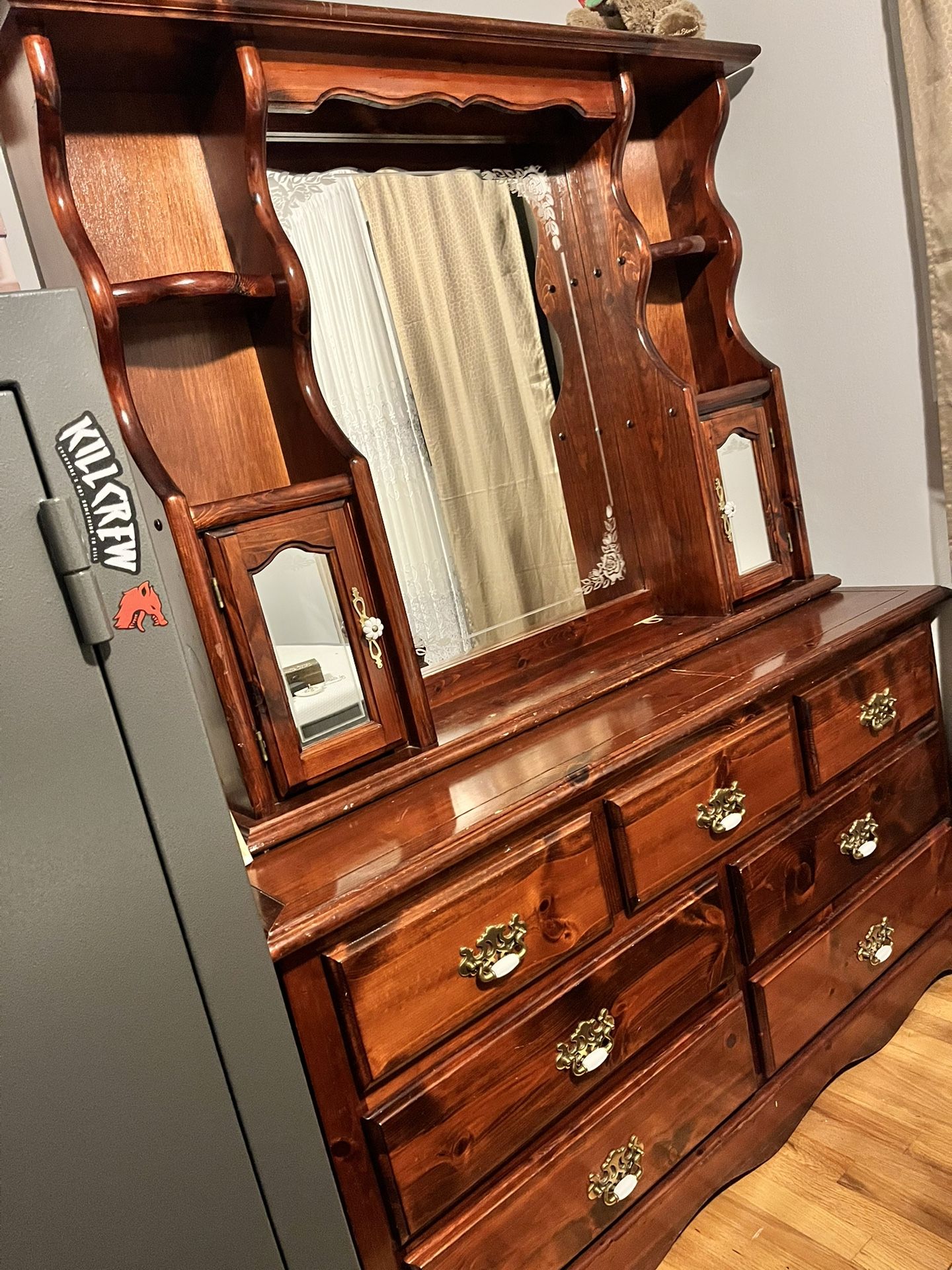 Walnut Dresser/Mirror